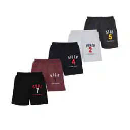 Pack of 5 Typographic Print Shorts-picture-35