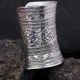 R4693B Floral Engraved Cuff Bracelet-26