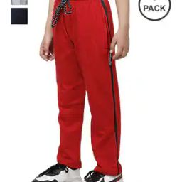 Boys Pack of 3 Straight Track Pants with Contrast Taping-image-67