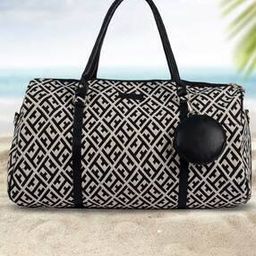 Women Geometric Print Duffle Bag with Coin Pouch-image-5