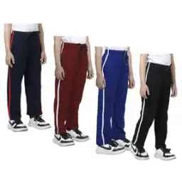 Boys Pack of 4 Straight Track Pants with Contrast Taping-picture-26