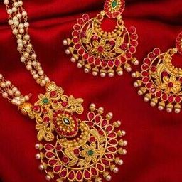BV3163NK Gold-Plated Floral-Design Necklace & Earrings Set-34