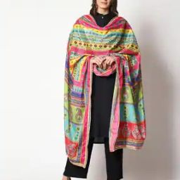 Striped Dupatta with Lace Border-picture-50