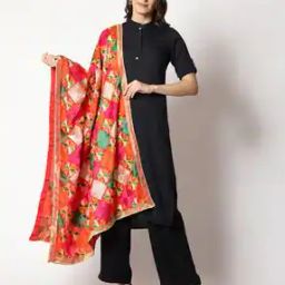 Embroidered Dupatta with Contrast Border-45