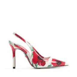 Women Floral Print Sling-Back Stilettos-picture-11