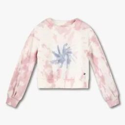 Girls Tie & Dye Relaxed Fit Cotton Round-Neck Sweatshirt-picture-39