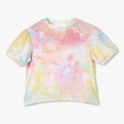 Girls Tie & Dye Print Regular Fit Round-Neck T-Shirt-image-64