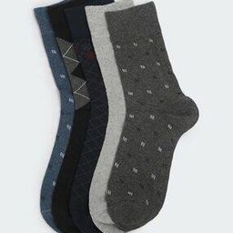 Men Pack of 5 Geometric Print Mid-Calf Length Socks-image-7