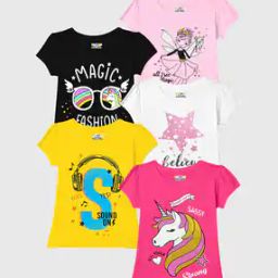 Pack of 5 Graphic print Round-Neck T-Shirt-4