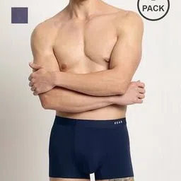 Men Pack of 2 Typographic Print Trunks with Elasticated Waistband-image-47