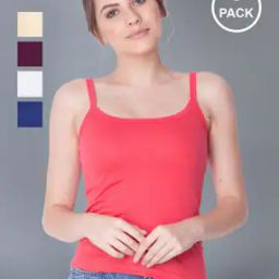 Pack of 5 Scoop-Neck Camisoles-image-101