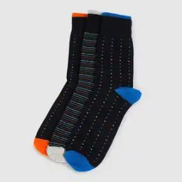 Pack of 3 Printed Mid-Calf Length Socks-image-44