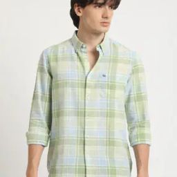 Men Checked Slim Fit Shirt with Patch Pocket-image-86