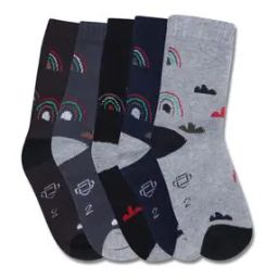 Boys Pack of 5 Patterned Socks-image-1