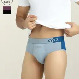 Pack of 2 Colourblock Briefs with Elasticated Waist-picture-35