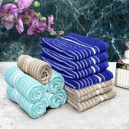 Set of 12 Checked Hand Towels 23"x 15"-image-3