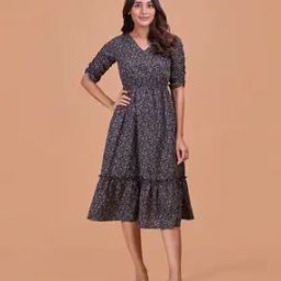 Women Floral Print Fit & Flare Dress-image-25