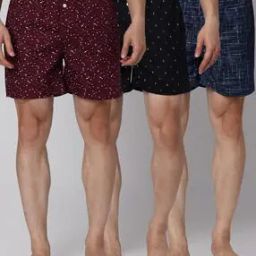 Pack of 3 Printed Boxers with Elasticated Waist-24