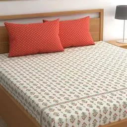 Pack Of 3 Elasticated Floral Bedsheet & 2Pillow Covers-2