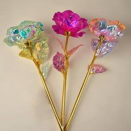 decor twist Set of 3 Plastic Artificial Forever Rose Flowers image 1