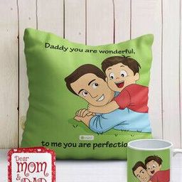 Graphic Print Cushion Cover with Coffee Mug-27
