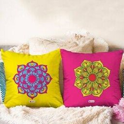 Set of 2 Floral Print Cushion Covers 12" x 12"-8