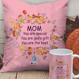 Graphic Print Cushion Cover with Coffee Mug-12