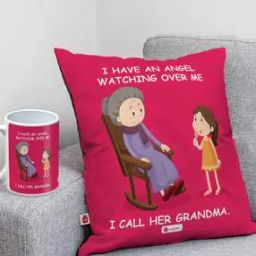 Graphic Print Cushion Cover with Coffee Mug-16