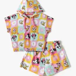 Girls Printed Cotton Hoodie & Shorts Set-image-52