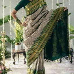 Women Checked Saree with Contrast Border-image-66