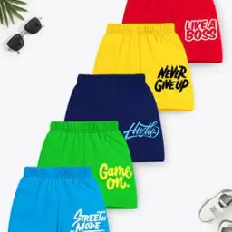 Pack of 5 Boys Typographic Print Shorts-18