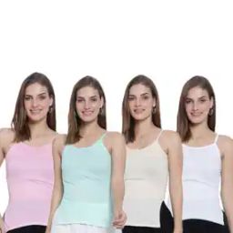 Pack of 4 Round-Neck Camisoles-image-54