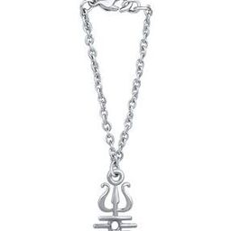 Rhodium-Plated Trishul Watch Charm-26