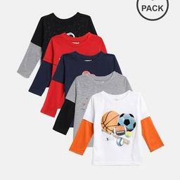 Pack of 5 Printed T-shirt-image-64