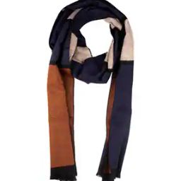Colour Block Men Scarf with Fringed Hem-picture-8