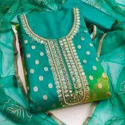 Women Embroidery Unstitched Dress Material-image-8