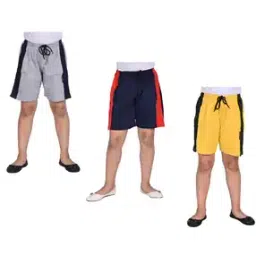 Pack of 3 Girls Colourblock Regular Fit Bermuda Shorts-image-10
