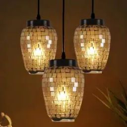 Set of 3 Printed Glass Hanging Lamps-image-139