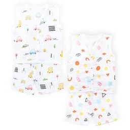 Infants Smiley-Cloud Print T-Shirt & Short Set-image-38