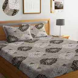 300 TC Printed King-Size Bedsheet with Pillow Covers-image-21
