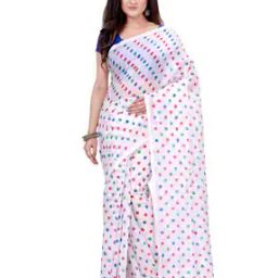 Malmal Printed Handloom Cotton Saree-image-14
