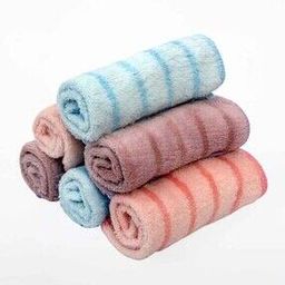 Pack of 6 Striped Face Towels 10" x 10"-13