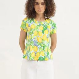 Women Micro Print T-shirt-image-76