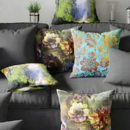 Set of 5 Printed Square Cushion Covers 16" x 16"-image-15