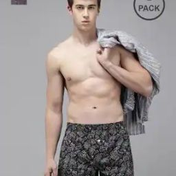 Men Pack of 2 Printed Boxers with Elasticated Waist-26
