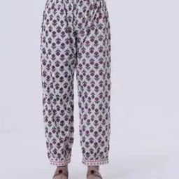 Women Floral Print Pants with Elasticated Waist-picture-13
