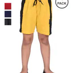 Pack Of 4 Girls Regular Fit Bermuda Shorts with High Rise Waist-image-30