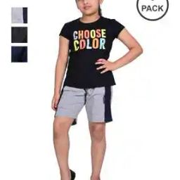 Girls Pack of 3 Colourblock Regular Fit Bermuda Shorts-image-13