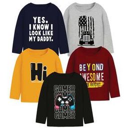 Pack of 5 Boy Graphic Print Round-Neck T-Shirts-image-60