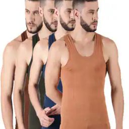 Men Pack of 4 Round-Neck Vest-13